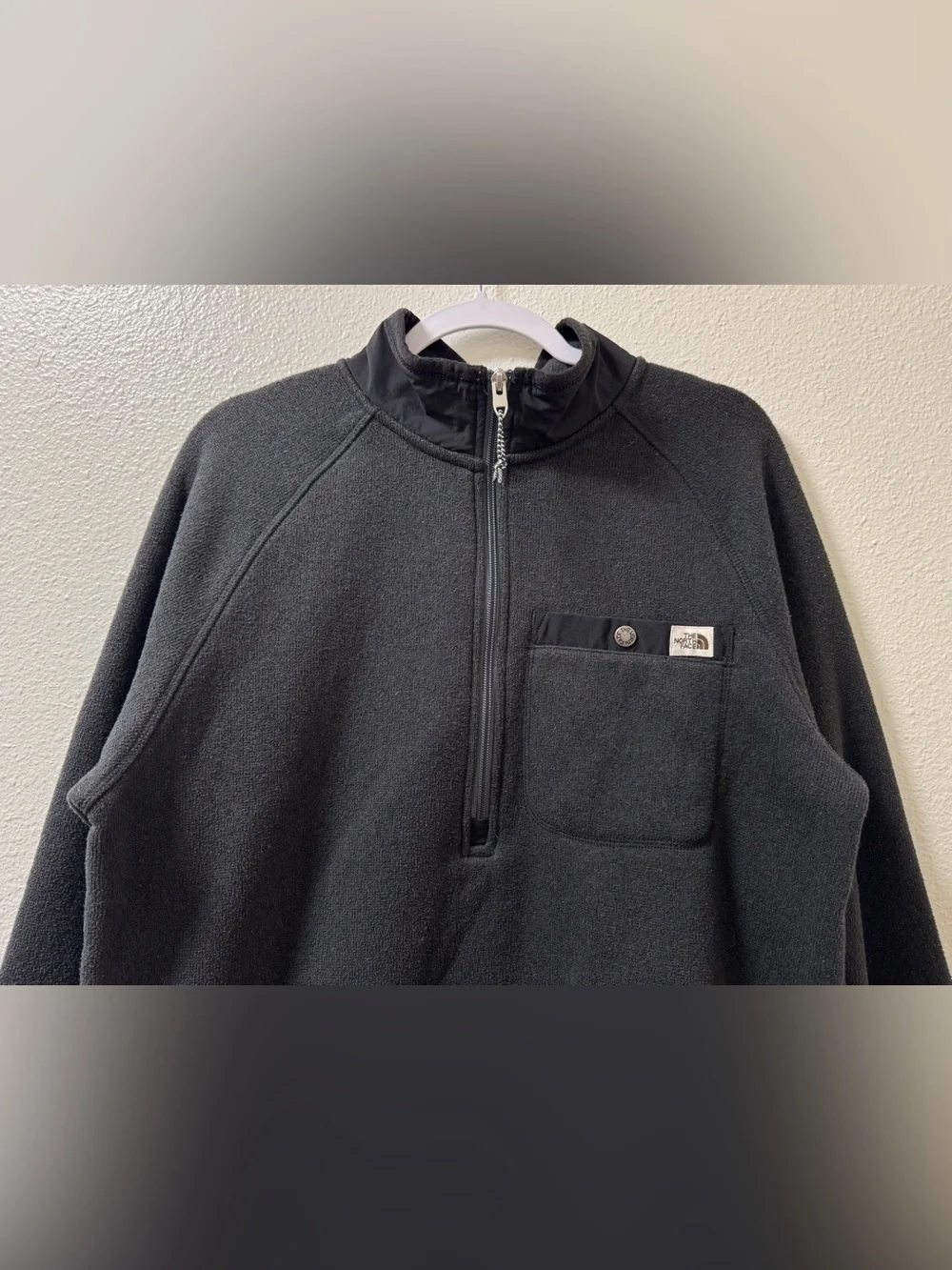 The North Face Gordon Lyons Sweater Fleece Quarter Zip Button Pocket Mens Med